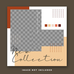 Fashion sale for social media feed template. Social media template vector illustration. Promotion banner template