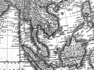 Fototapeta na wymiar アンティークの世界地図　東南アジア 