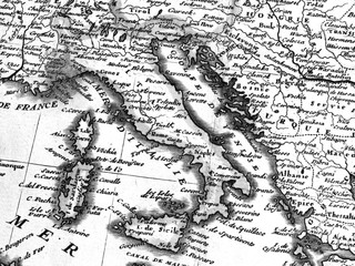 アンティークの世界地図　イタリア