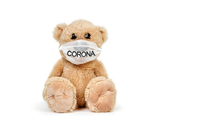 Teddy mit Corona Mundschutz