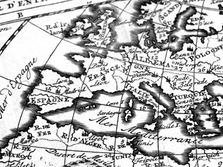アンティークの世界地図　ヨーロッパ
