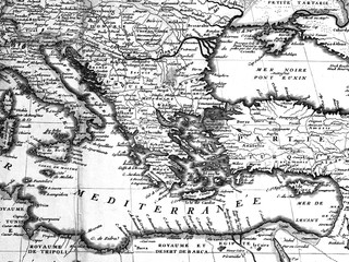 Fototapeta na wymiar アンティークの世界地図　ギリシャ