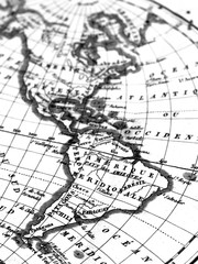 Fototapeta na wymiar アンティークの世界地図　アメリカ大陸