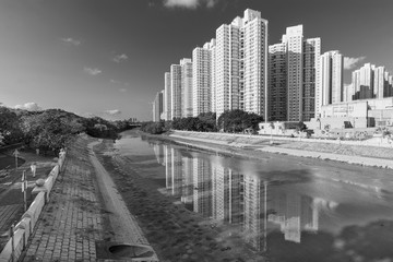High rise residential building in Hong Kong city