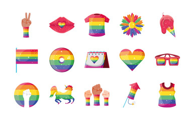 set of icons gay pride