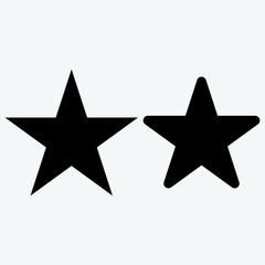 silver star on black