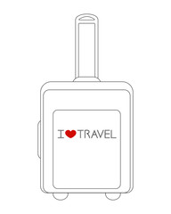 Travel suitcase icon isolated on white background. I love travel