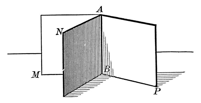 Dihedral Angle, vintage illustration.