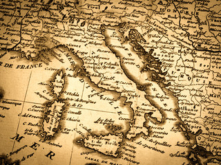 アンティークの世界地図　イタリア