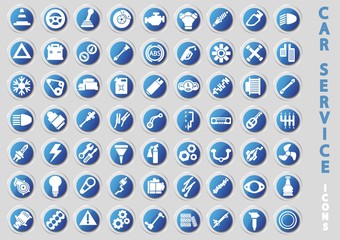 Auto parts. Set of icons. Repair and service of the car. Stock vector.