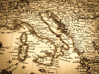 アンティークの世界地図　イタリア