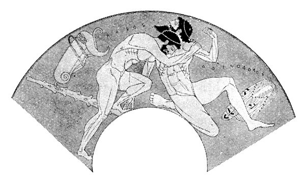 Heracles/Heracles and Antaeus, vintage illustration