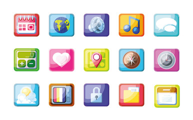 set of icons mobile app