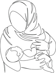 muslim woman with baby