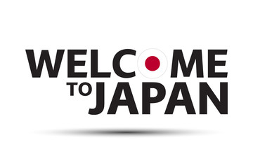 Fototapeta na wymiar Welcome to Japan symbol. Simple Japanese icon with Japanese flag isolated on white background. Vector illustration