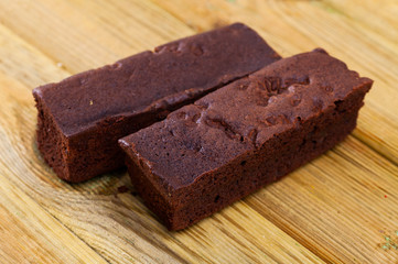 Fototapeta na wymiar Sweet traditional chocolate brownie cake