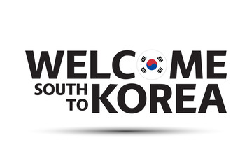 Welcome to South Korea symbol. Simple South Korean icon with Korean flag isolated on white background. Vector illustration