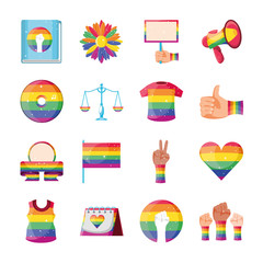 set of icons gay pride
