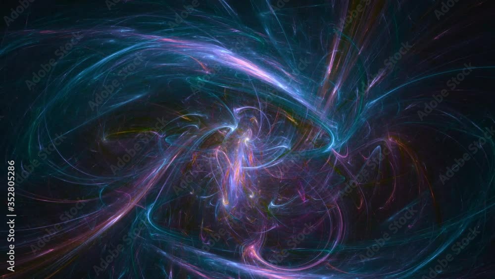 Poster modern futuristic fractals. space nebula universe. abstract background video. neon lines. 4k 3d rend