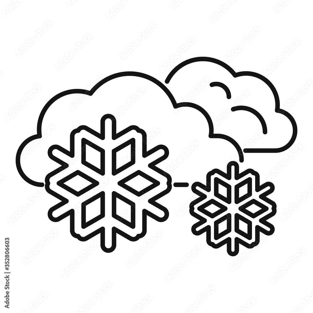 Poster dangerous blizzard icon. outline dangerous blizzard vector icon for web design isolated on white bac