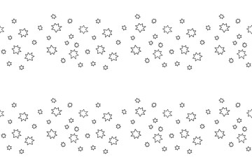 Seamless pattern with tracks clusters lines of contour stars on a white background. Vector simple texture of the night sky, space