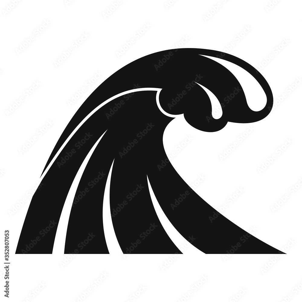 Poster tsunami wave flood icon. simple illustration of tsunami wave flood vector icon for web design isolat