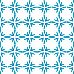 Fototapeta premium Ikat repeating swimwear design. Blue energetic 