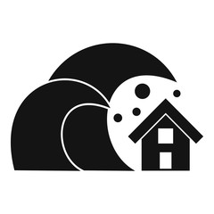 House tsunami icon. Simple illustration of house tsunami vector icon for web design isolated on white background