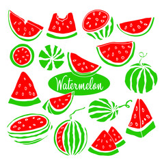Vector Watermelon for design of cafe, restaurant.