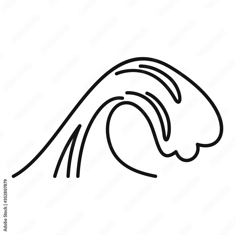 Poster warning tsunami icon. outline warning tsunami vector icon for web design isolated on white backgroun