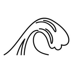 Warning tsunami icon. Outline warning tsunami vector icon for web design isolated on white background