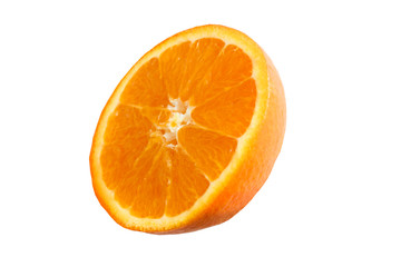 juicy oranges on a white background close-up