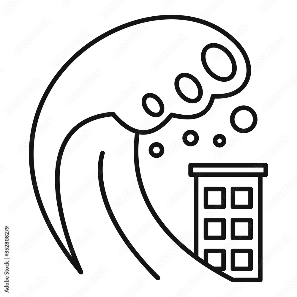 Aufkleber tsunami wave icon. outline tsunami wave vector icon for web design isolated on white background
