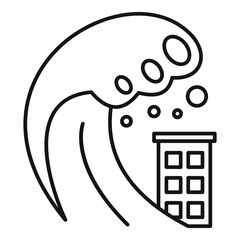 Tsunami wave icon. Outline tsunami wave vector icon for web design isolated on white background