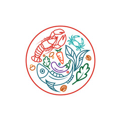 
TEMPLATE LOGO ABSTRACT VEGETABLES AND SEA FOOD