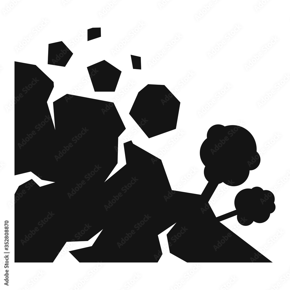 Poster landslide erosion icon. simple illustration of landslide erosion vector icon for web design isolated