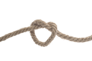 A rope with a weakened knot. Full depth of field.