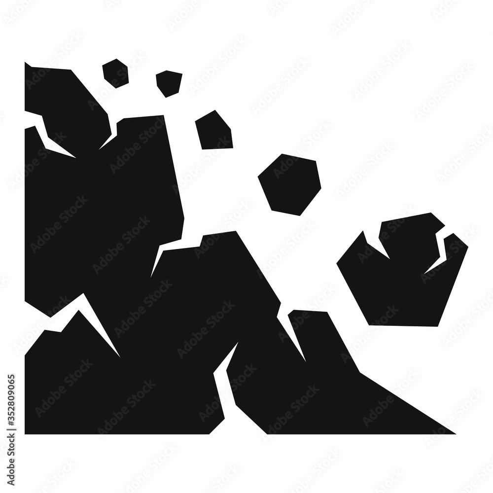 Poster earthquake landslide icon. simple illustration of earthquake landslide vector icon for web design is