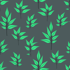 Texture with flowers and plants. Floral ornament. Original flowers vector pattern.
