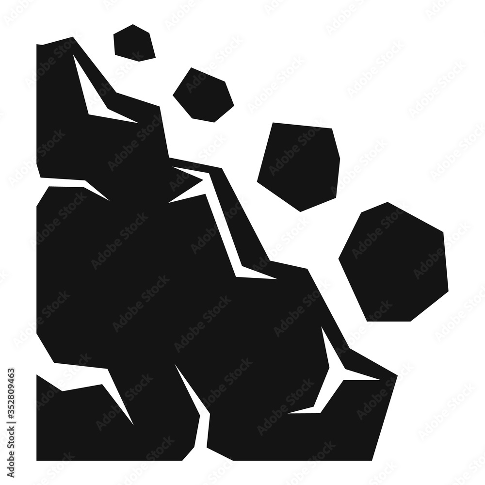 Poster disaster landslide icon. simple illustration of disaster landslide vector icon for web design isolat