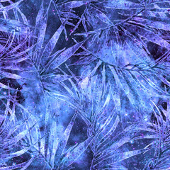 Tropical seamless pattern.  Violet galaxy 