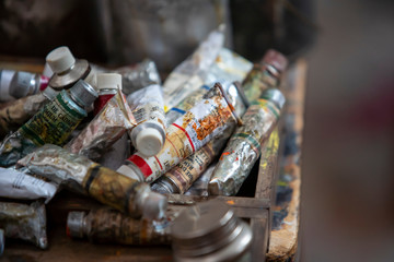 アトリエの画材