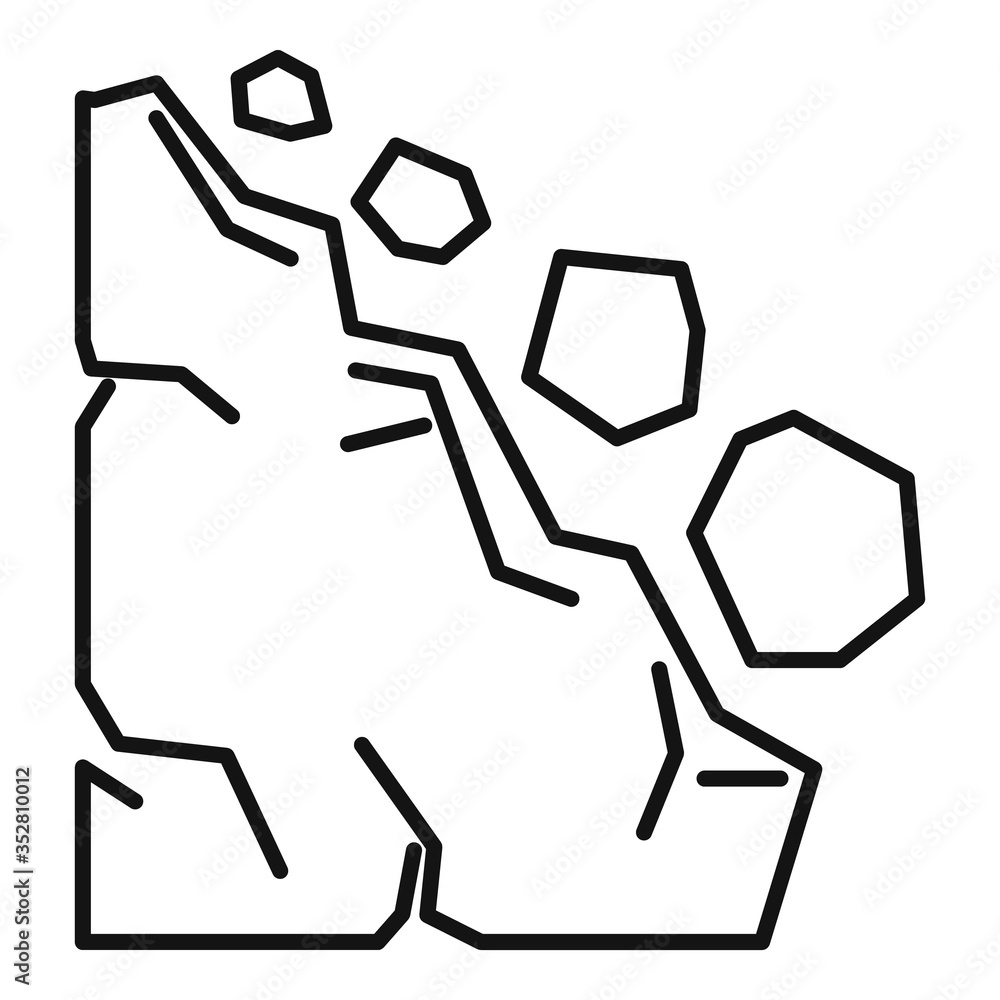 Poster landslide place icon. outline landslide place vector icon for web design isolated on white backgroun