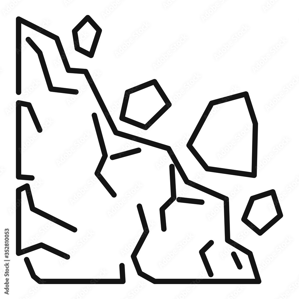 Poster risk landslide icon. outline risk landslide vector icon for web design isolated on white background
