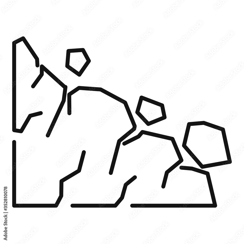 Poster travel landslide icon. outline travel landslide vector icon for web design isolated on white backgro
