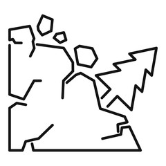 Disaster landslide icon. Outline disaster landslide vector icon for web design isolated on white background