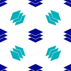 Fototapeta premium Blue Layers clothing textile icon isolated seamless pattern on white background. Element of fabric features. Vector Illustration