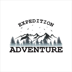 camping in the mountains vector illustration