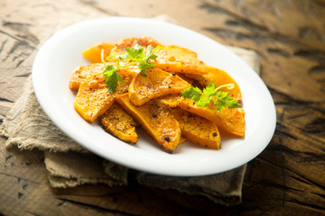 Homemade roasted pumpkin with spices