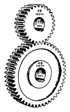 Gear and Pinion, vintage illustration